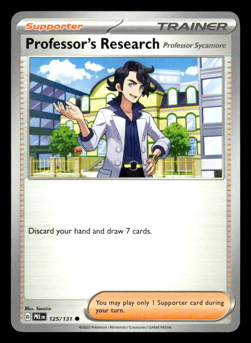 2025 S&V: Prismatic Evolutions Professor’s Research #125/131 Base Prof Sycamore - Pokémon Card Single