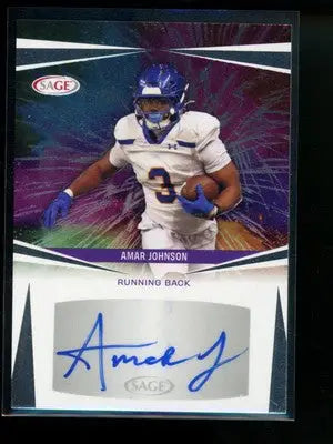 2025 SAGE Amar Johnson #A-AJ3 Autograph Football - Football Card Single