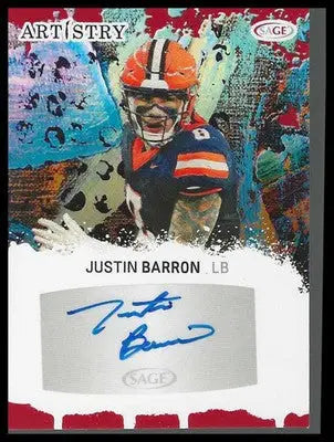 2025 Sage Artistry Autograph Red #ART-JB Justin Barron