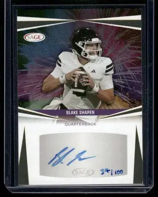 2025 SAGE Autograph Blake Shapen #A-BS 34/100 Football - Football Card Single