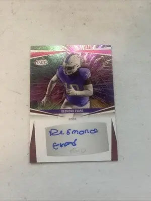 2025 SAGE AUTOGRAPH ROOKIE DESMOND EVANS NORTH CAROLINA TAR HEELS #A-DE2 AUTO - Football Card Single