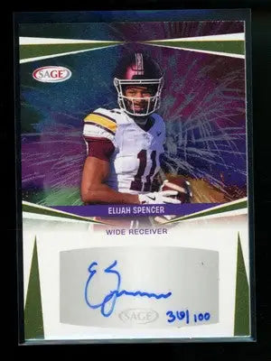 2025 SAGE Elijah Spencer #A-ES2 36/100 Autograph Football - Football Card Single