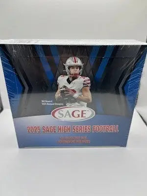 Sealed 2025 Sage High Series Football hobby box with hobby exclusive trading cards