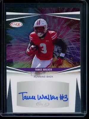 2025 Sage Tawee Walker #A-TW Autograph Football - Football Card Single