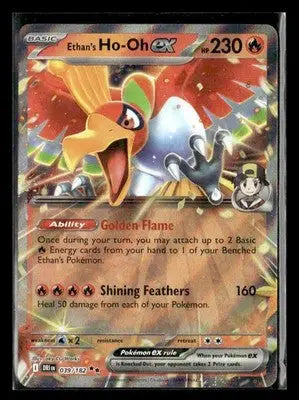 2025 Scarlet & Violet: Destined Rivals Ethan’s Ho-Oh ex 039/182 Foil Double Rare - Pokémon Card Single