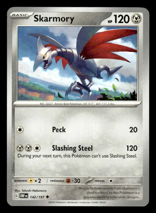 2025 Scarlet & Violet: Destined Rivals Skarmory #142/182 Base Uncommon NM - Pokémon Card Single
