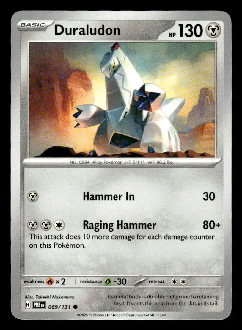 2025 Scarlet & Violet: Prismatic Evolutions Duraludon #069/131 Base Common NM - Pokémon Card Single