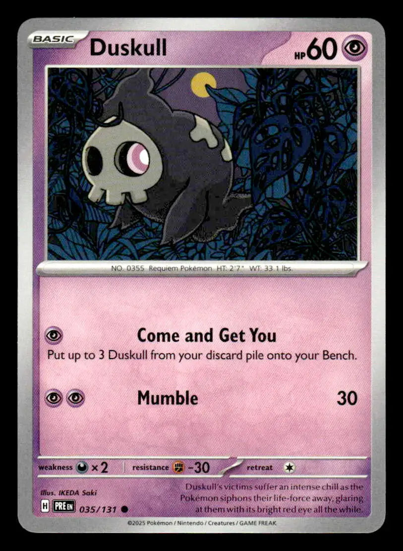 2025 Scarlet & Violet: Prismatic Evolutions Duskull #035/131 Base Common NM - Pokémon Card Single