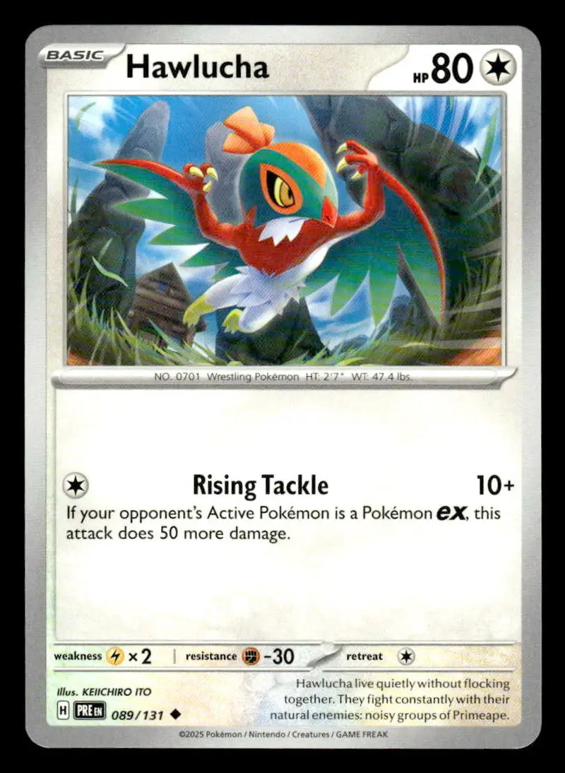 2025 Scarlet & Violet: Prismatic Evolutions Hawlucha #089/131 Base Uncommon NM - Pokémon Card Single