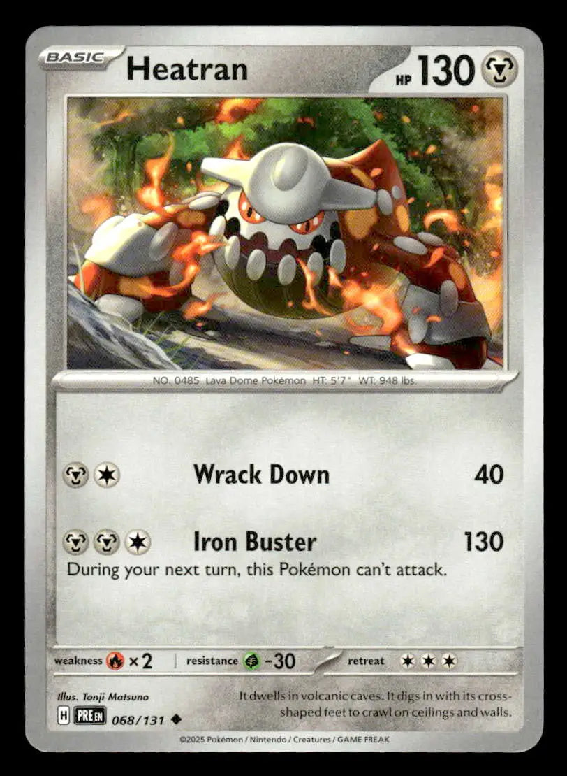 2025 Scarlet & Violet: Prismatic Evolutions Heatran #068/131 Base Uncommon NM - Pokémon Card Single