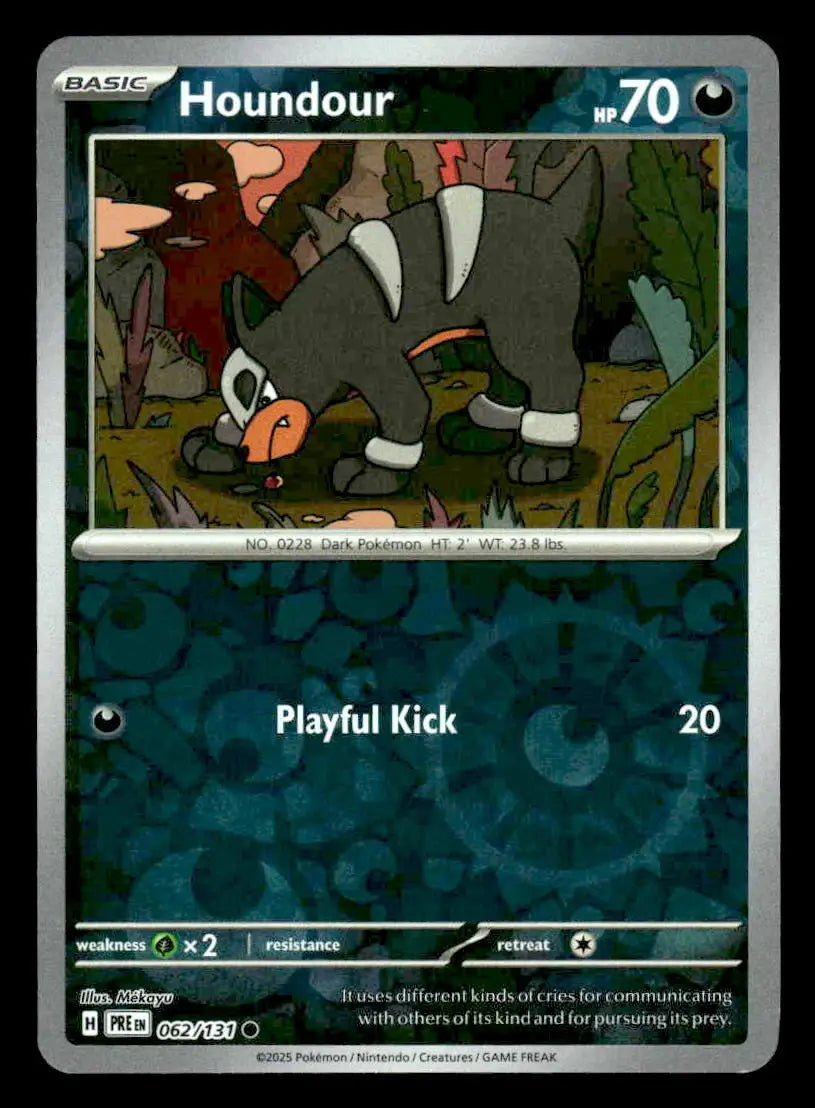 2025 Scarlet & Violet: Prismatic Evolutions Houndour #062/131 Reverse Holo Commo - Pokémon Card Single