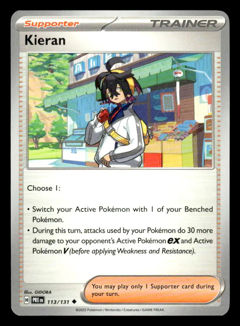 2025 Scarlet & Violet: Prismatic Evolutions Kieran #113/131 Base Uncommon NM - Pokémon Card Single