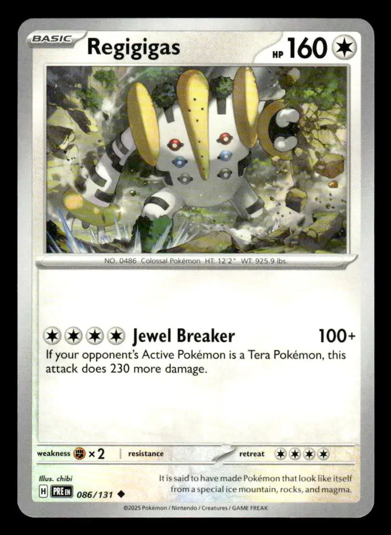 2025 Scarlet & Violet: Prismatic Evolutions Regigigas #086/131 Base Uncommon NM - Pokémon Card Single