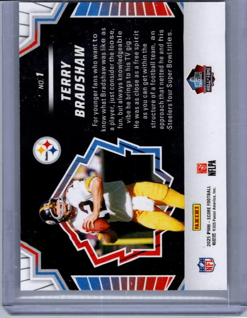 2025 Score Terry Bradshaw Men of Canton football card showcasing terry bradshaw memorabilia