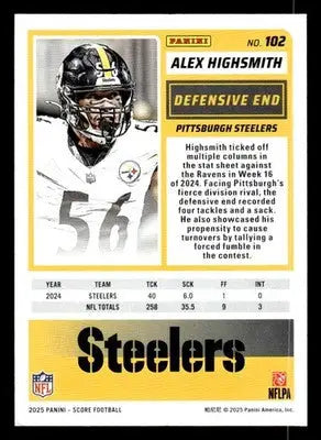 2025 Score #102 Alex Highsmith - Football Card Single