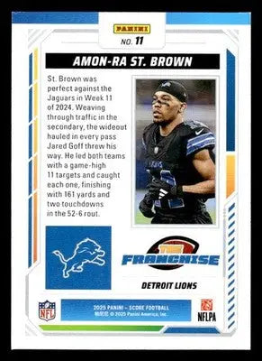 2025 Score #11 Amon-Ra St. Brown The Franchise - Football Card Single