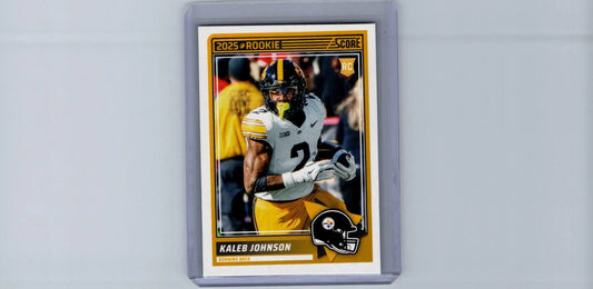 2025 Score Kaleb Johnson rookie football card featuring Kaler Johnson collectible image