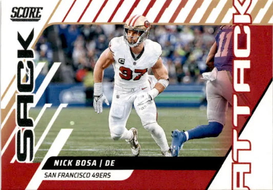 2025 Score #12 Nick Bosa Sack Attack - Football Card Single