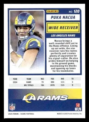2025 Score #120 Puka Nacua Los Angeles Rams - Football Card Single