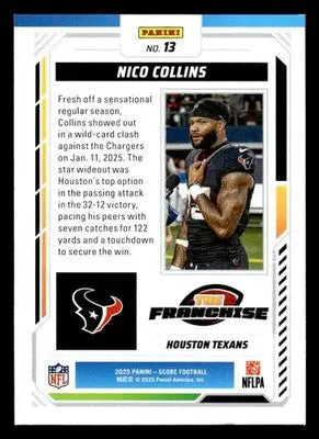 2025 Score #13 Nico Collins The Franchise - Football Card Single