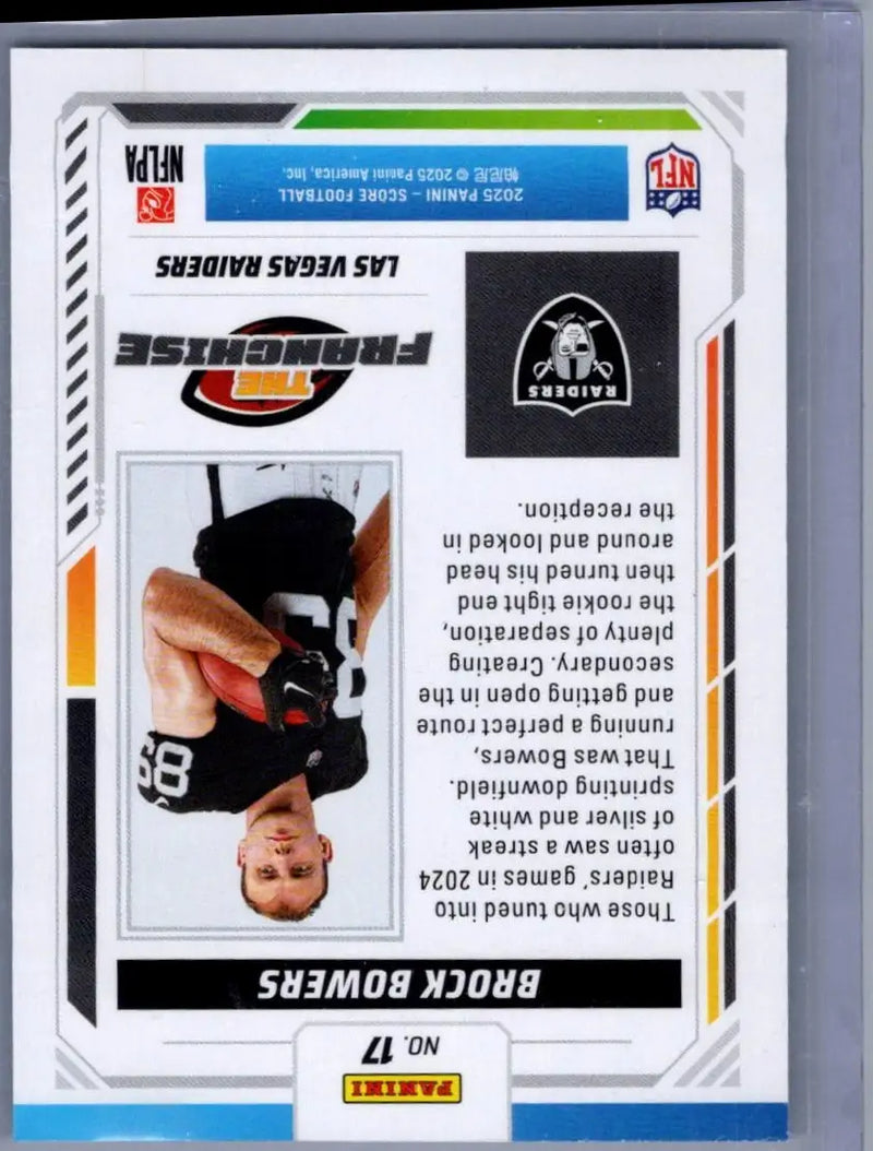 2025 Score Brock Bowers The Franchise football card featuring Brock Bowers