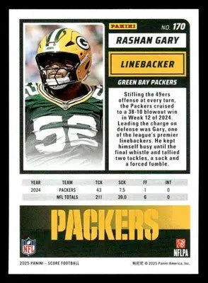 2025 Score #170 Rashan Gary - Football Card Single