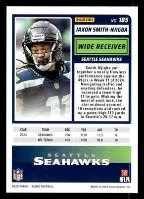 2025 Score #185 Jaxon Smith-Njigba - Football Card Single