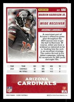 2025 Score #186 Marvin Harrison Jr. - Football Card Single