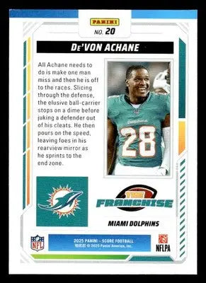 2025 Score #20 De’Von Achane The Franchise - Football Card Single