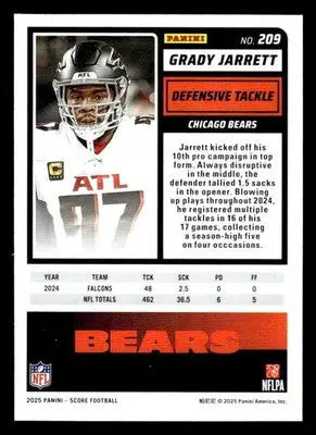 2025 Score #209 Grady Jarrett - Football Card Single