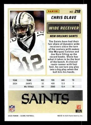 2025 Score #218 Chris Olave - Football Card Single