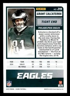 2025 Score #219 Grant Calcaterra - Football Card Single