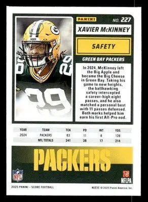 2025 Score #227 Xavier McKinney - Football Card Single