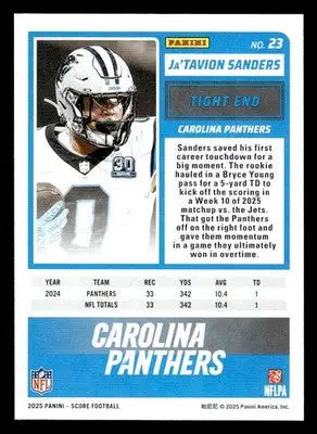 2025 Score #23 Ja’Tavion Sanders - Football Card Single