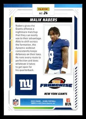 2025 Score #24 Malik Nabers The Franchise - Football Card Single