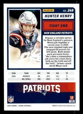 2025 Score #249 Hunter Henry - Football Card Single