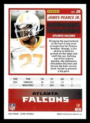 2025 Score #26 James Pearce Jr. - Football Card Single