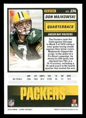 2025 Score #274 Don Majkowski - Football Card Single