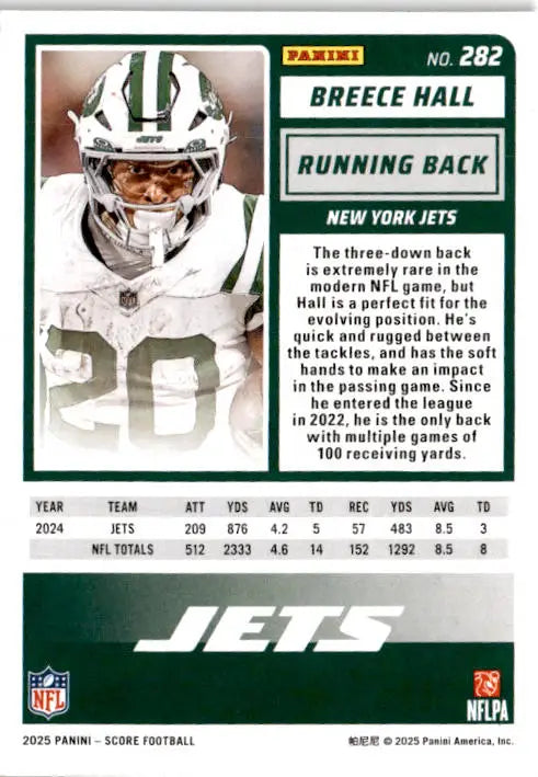 2025 Score #282 Breece Hall Green - Football Card Single