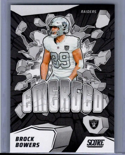 2025 Score Brock Bowers Emerged football card featuring Brock Bowers athlete image