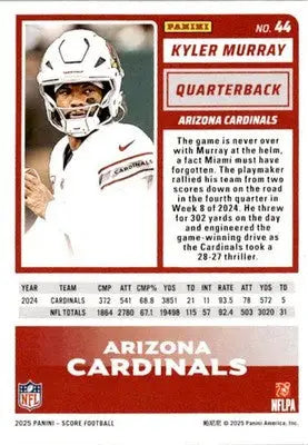 2025 Score #44 Kyler Murray Green - Football Card Single