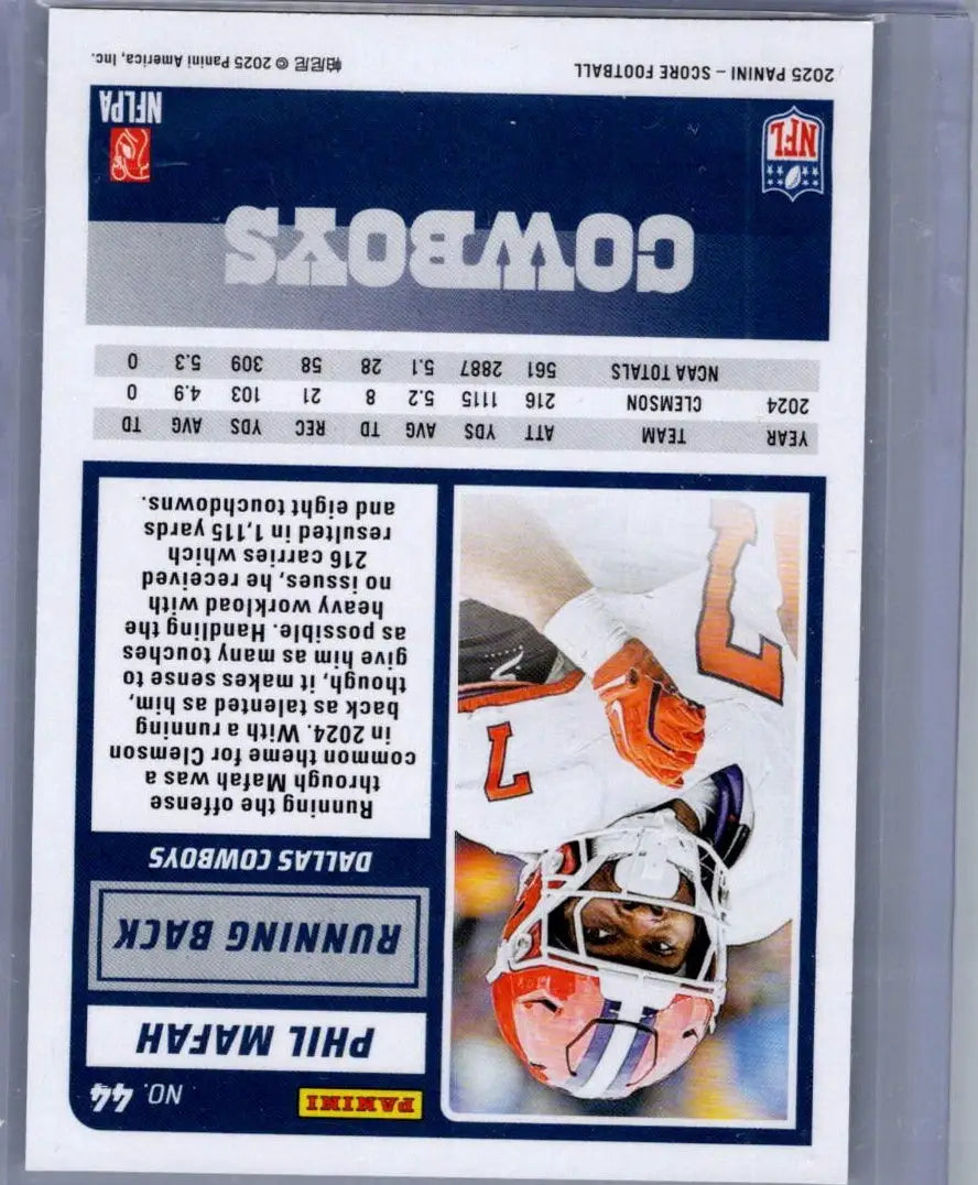 2025 Score Phil Mafah football card featuring Phil Mafah in collectible sports card image