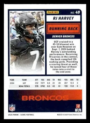 2025 Score #49 RJ Harvey - Football Card Single