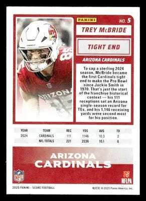 2025 Score #5 Trey McBride - Football Card Single