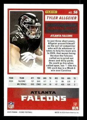 2025 Score #56 Tyler Allgeier - Football Card Single