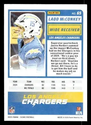 2025 Score #65 Ladd McConkey - Football Card Single