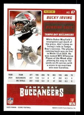 2025 Score #67 Bucky Irving - Football Card Single