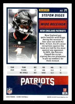 2025 Score #71 Stefon Diggs - Football Card Single