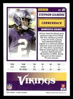 2025 Score #81 Stephon Gilmore - Football Card Single