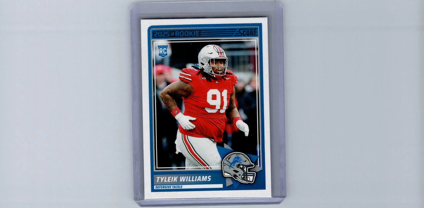 Tyler Williams football card from 2025 Score #85 Tyleik Williams product display